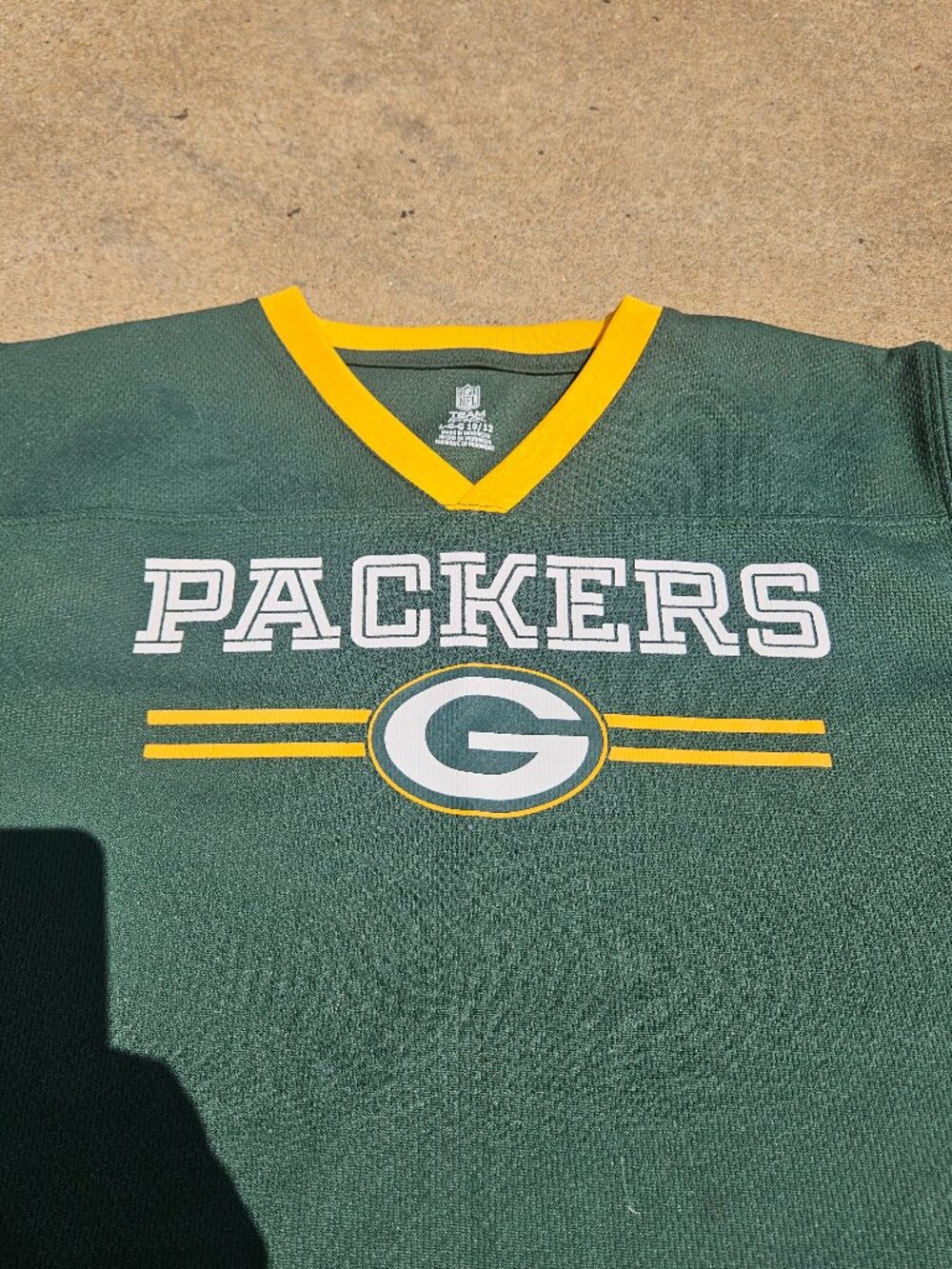 Green Bay Packers youth L, dri-fit, jersey material short sleeve shirt